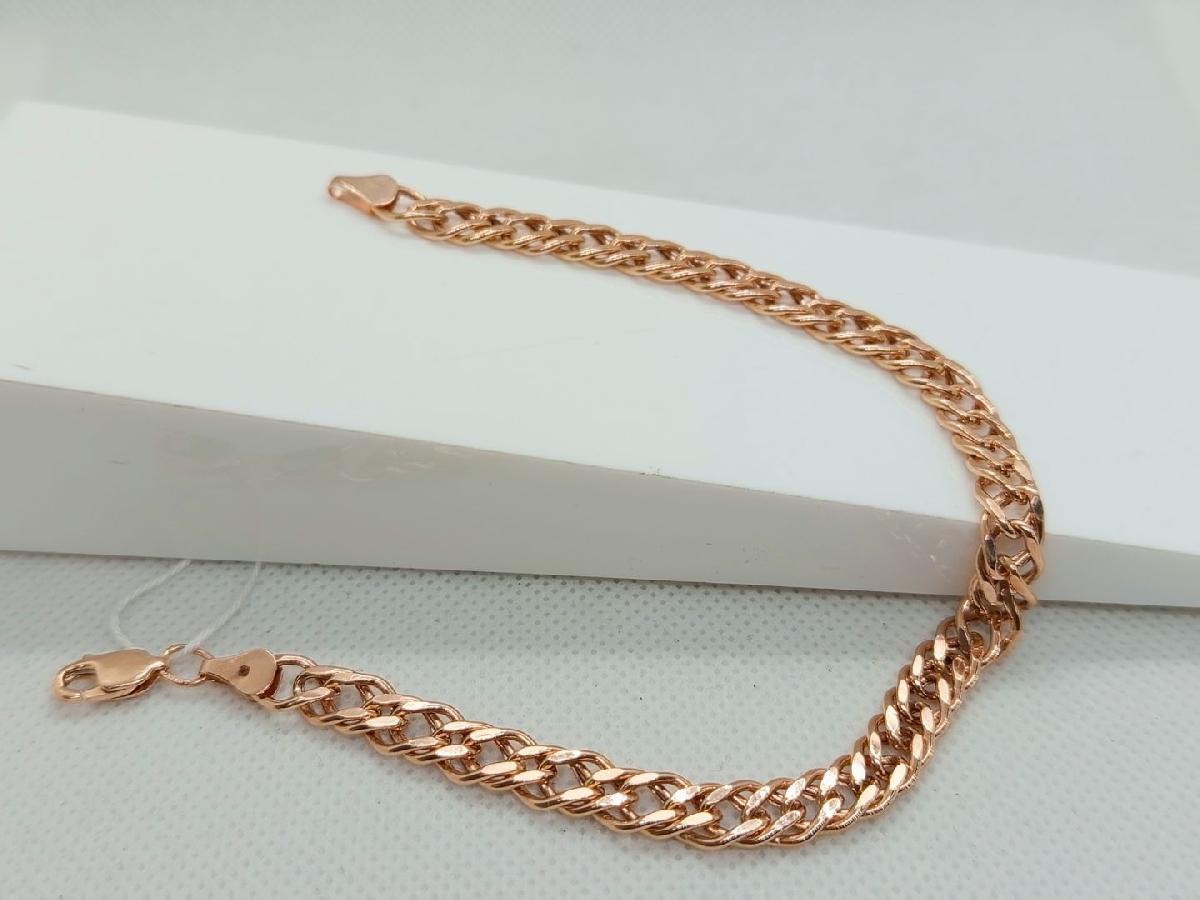 БРАСЛЕТ ПУСТОТЕЛЫЙ Ромб двойной Au 585