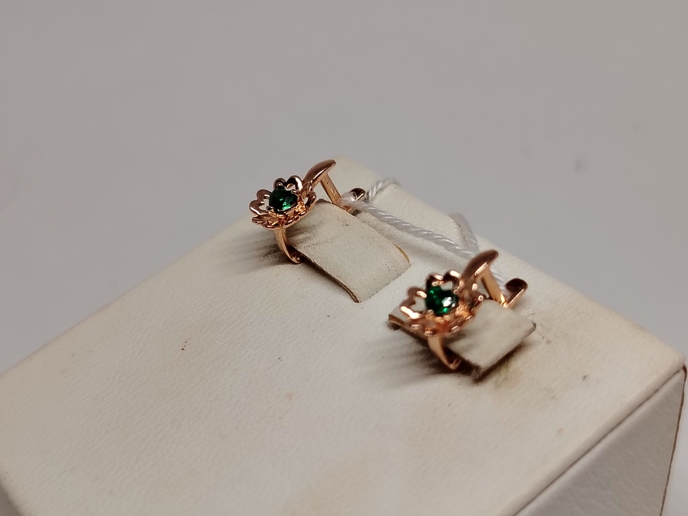 СКМ585 СЕРЬГИ С КАМНЕМ (Au 585)