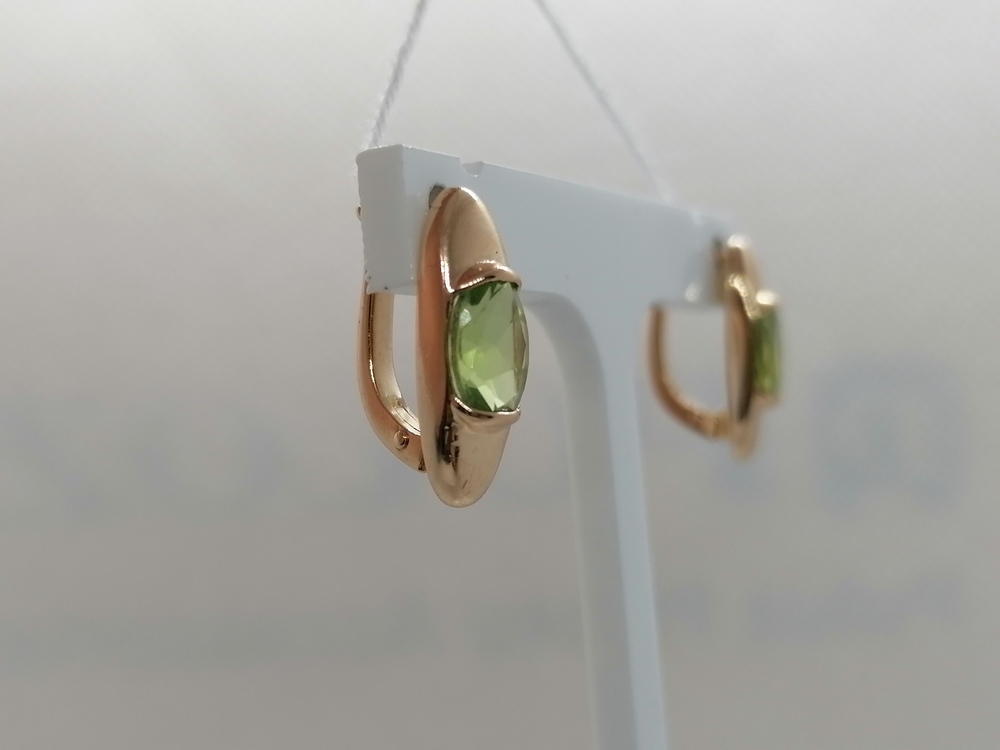 СКМ585 СЕРЬГИ С КАМНЕМ (Au 585)