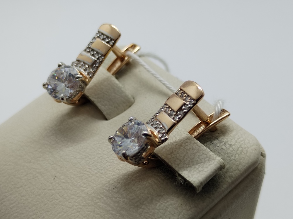 СКМИ585 СЕРЬГИ С КАМНЯМИ (Au 585)