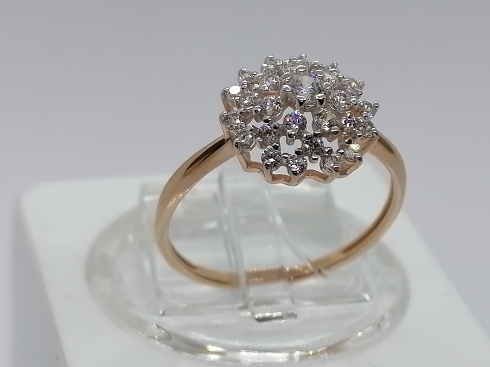 КОЛЬЦО С КАМНЯМИ (Au 585)