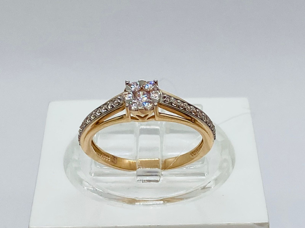 КОЛЬЦО С КАМНЯМИ (Au 585)