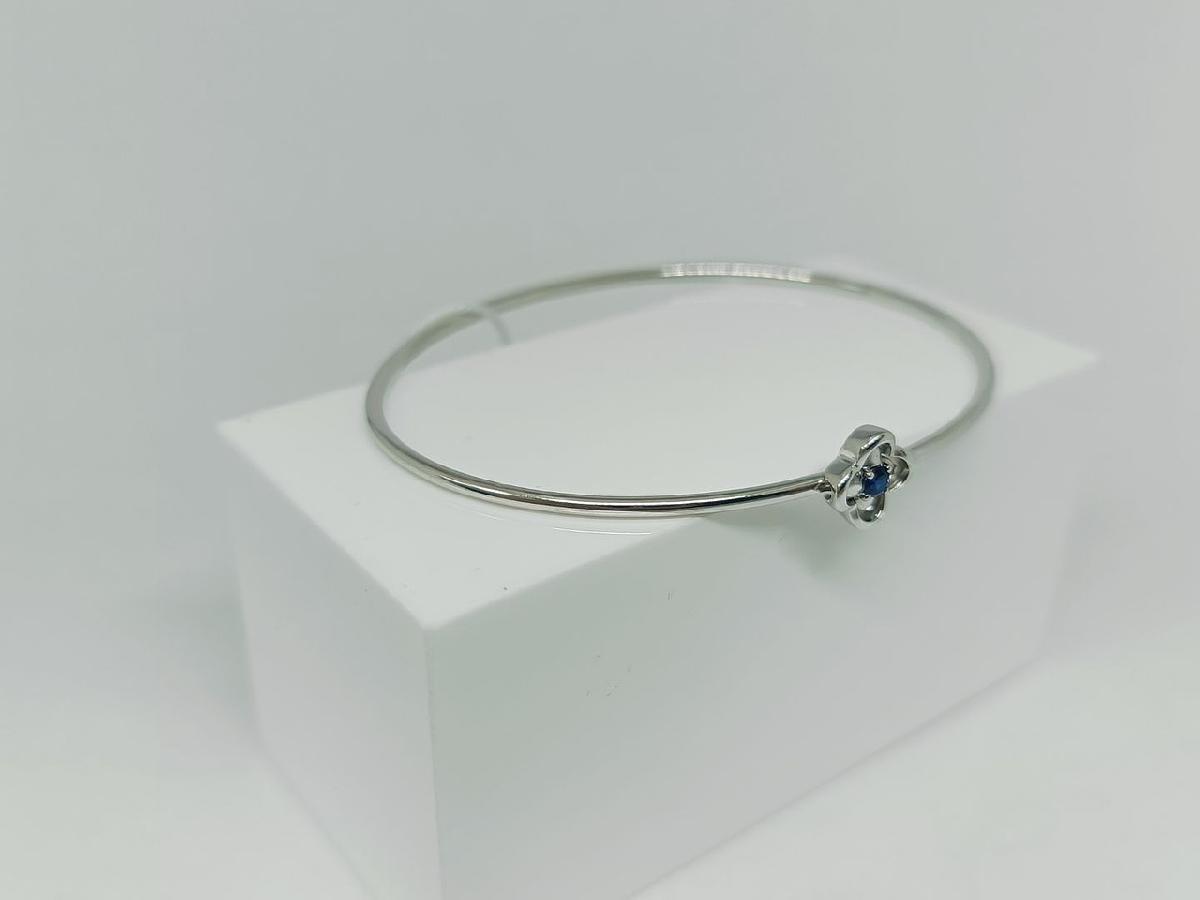 БЖКМ585 БРАСЛЕТ ЖЕСТКИЙ С КАМНЕМ (Au 585)