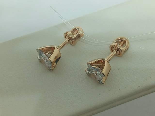 СЕРЬГИ ПУСЕТЫ с камнем (Au 585)