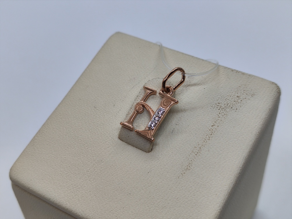 ПОДВЕСКА БУКВА Н с камнями (Au 585)