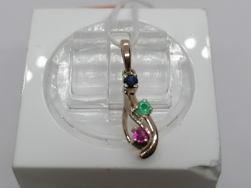 ПОДКМИ585 ПОДВЕСКА С КАМНЯМИ (Au 585)