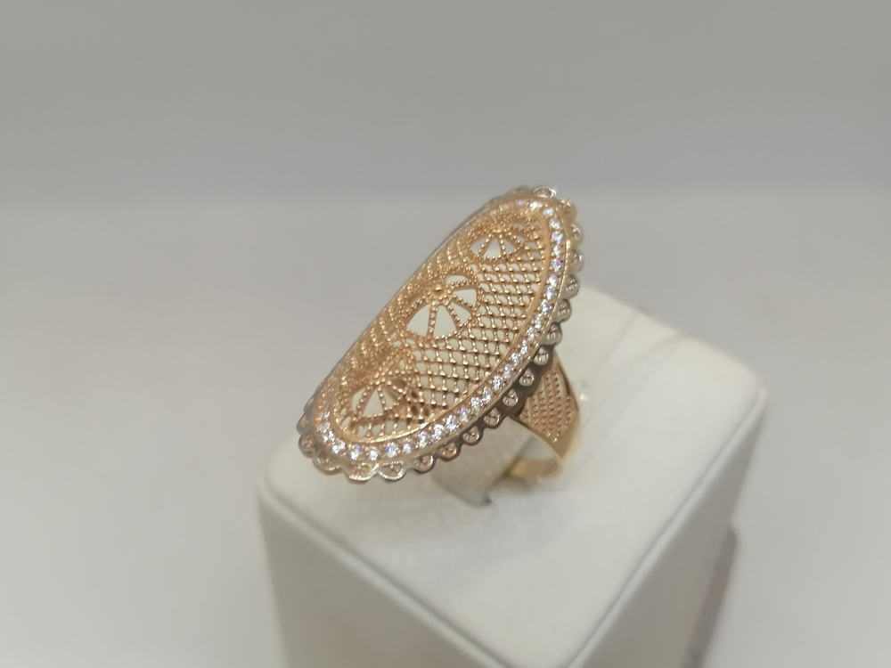 КОЛЬЦО С КАМНЯМИ (Au 585)