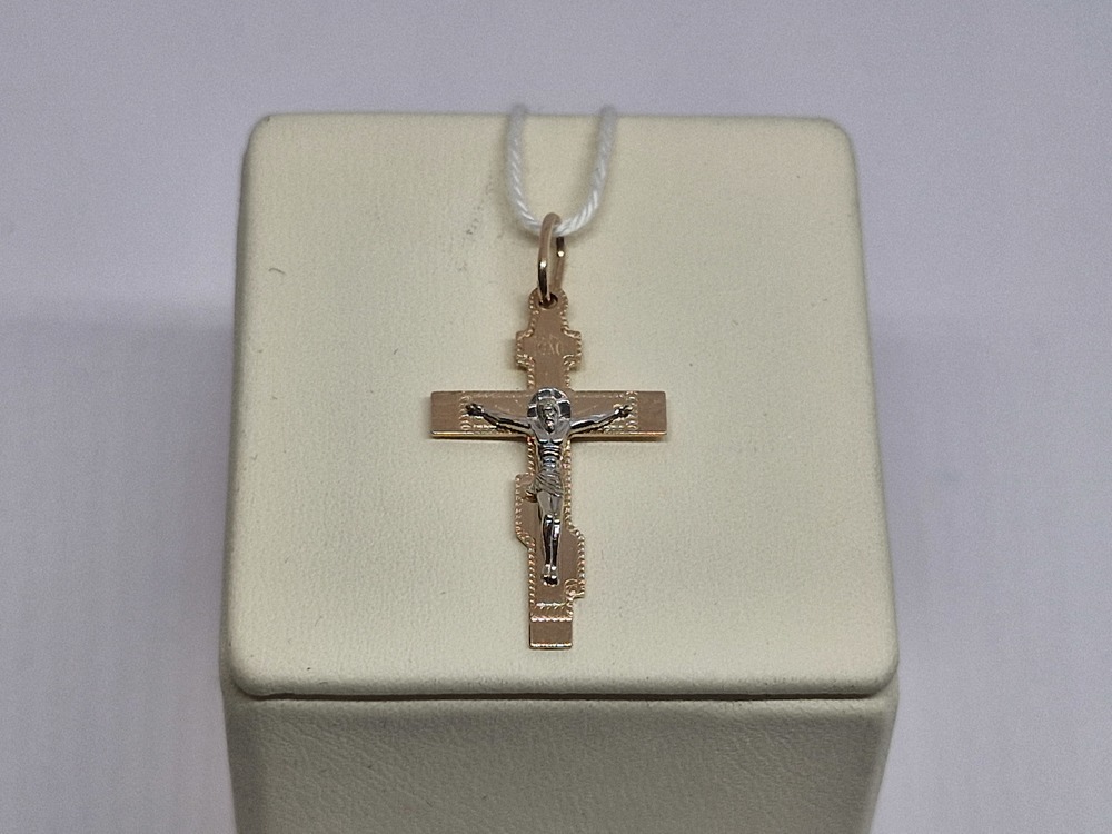 ПОДКБК585 ПОДВЕСКА КРЕСТ БЕЗ КАМНЯ (Au 585)