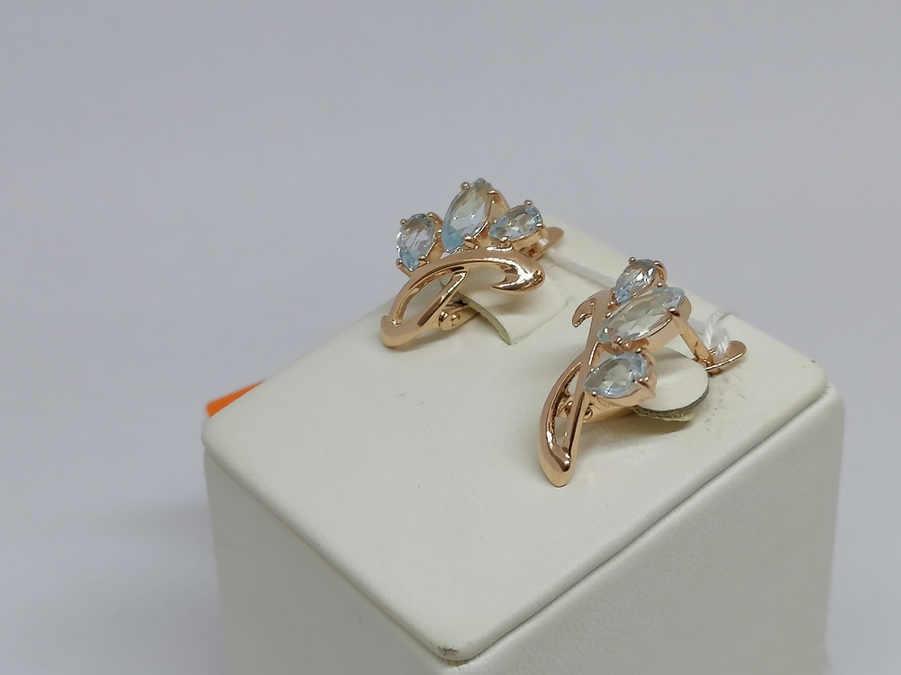 СКМИ585 СЕРЬГИ С КАМНЯМИ (Au 585)