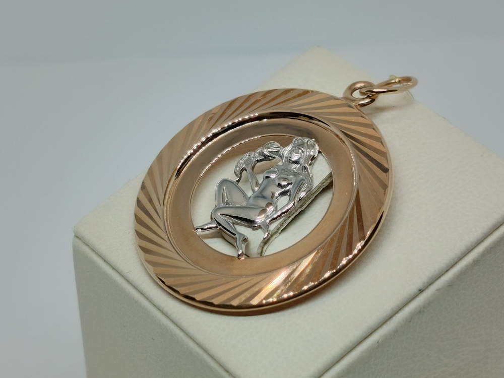 5654А/дева ПОДВЕСКА ЗНАК ЗОДИАКА ДЕВА (Au 585)