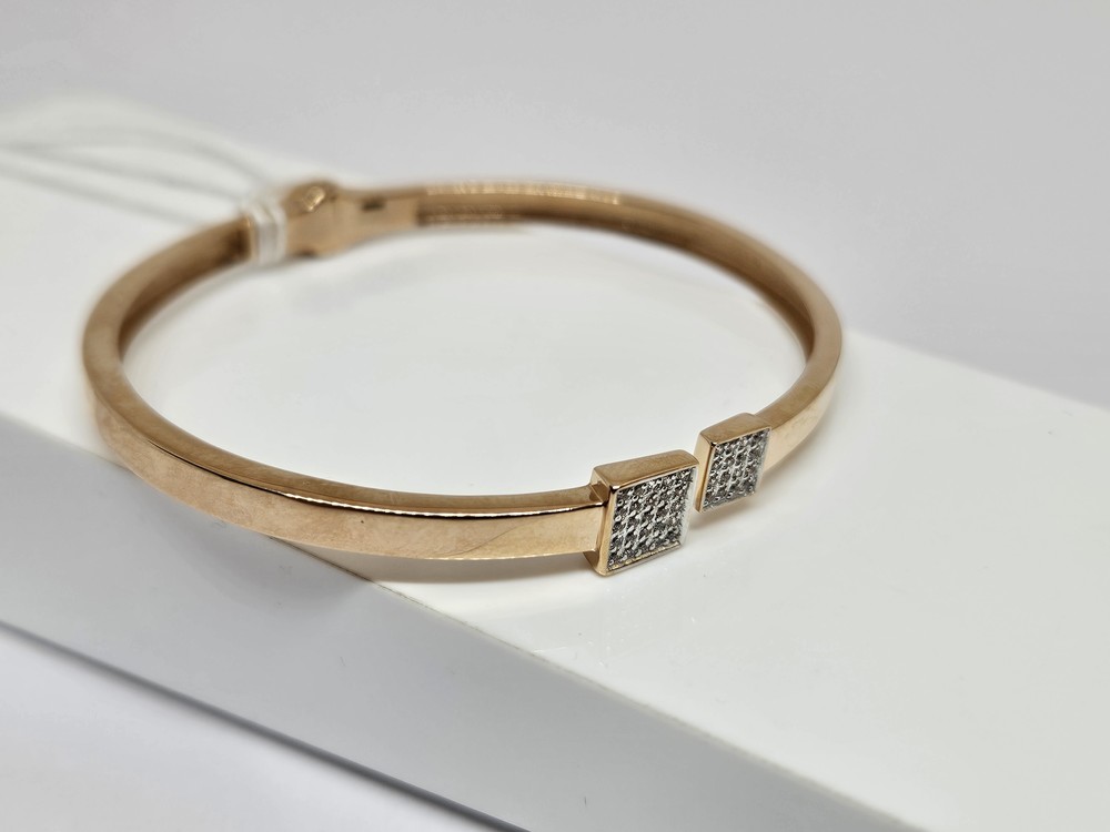 БЖКИ585 БРАСЛЕТ ЖЕСТКИЙ С КАМНЯМИ (Au 585)