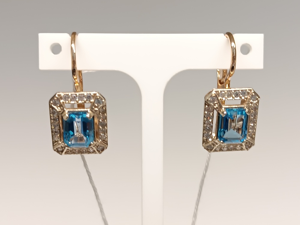 СКМИ585 СЕРЬГИ С КАМНЯМИ (Au 585)