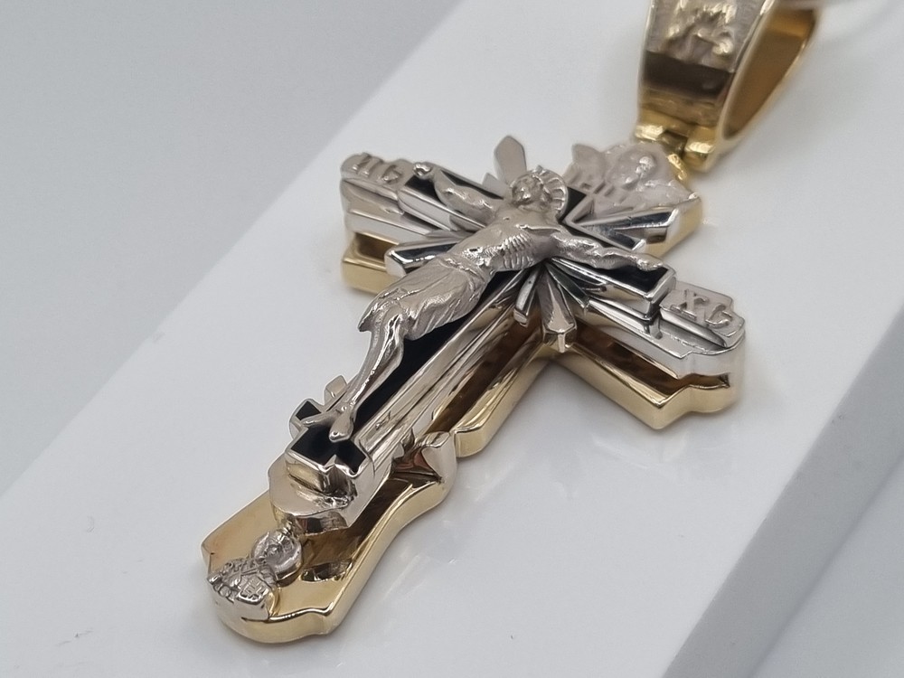 ПОДККИ585 ПОДВЕСКА КРЕСТ С КАМНЕМ (Au 585)
