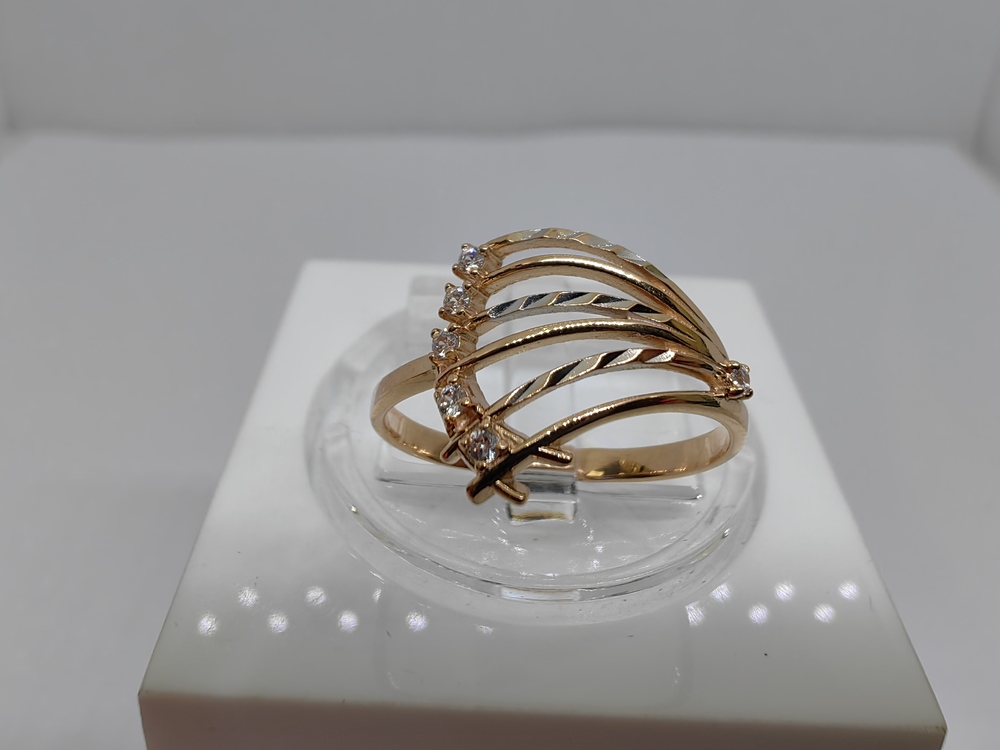 КОЛЬЦО С КАМНЯМИ (Au 585)