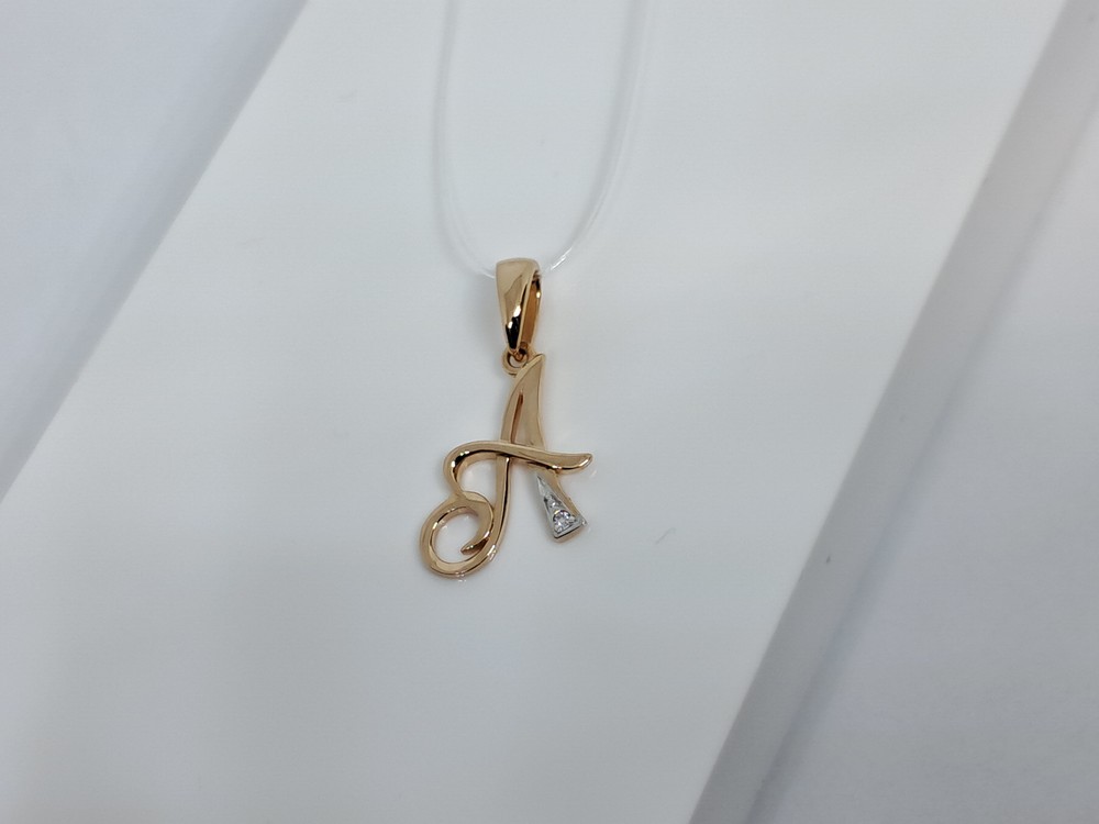 ПОДВЕСКА БУКВА А с камнем (Au 585)