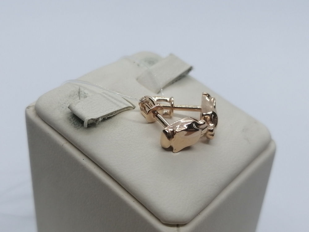 С5113 СЕРЬГИ ПУСЕТЫ без камня (Au 585)