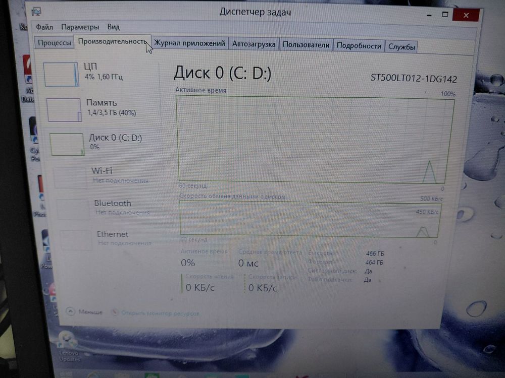 Ноутбук Lenovo; A8-6410, Radeon 8500M, 4 Гб, Нет, 500 Гб