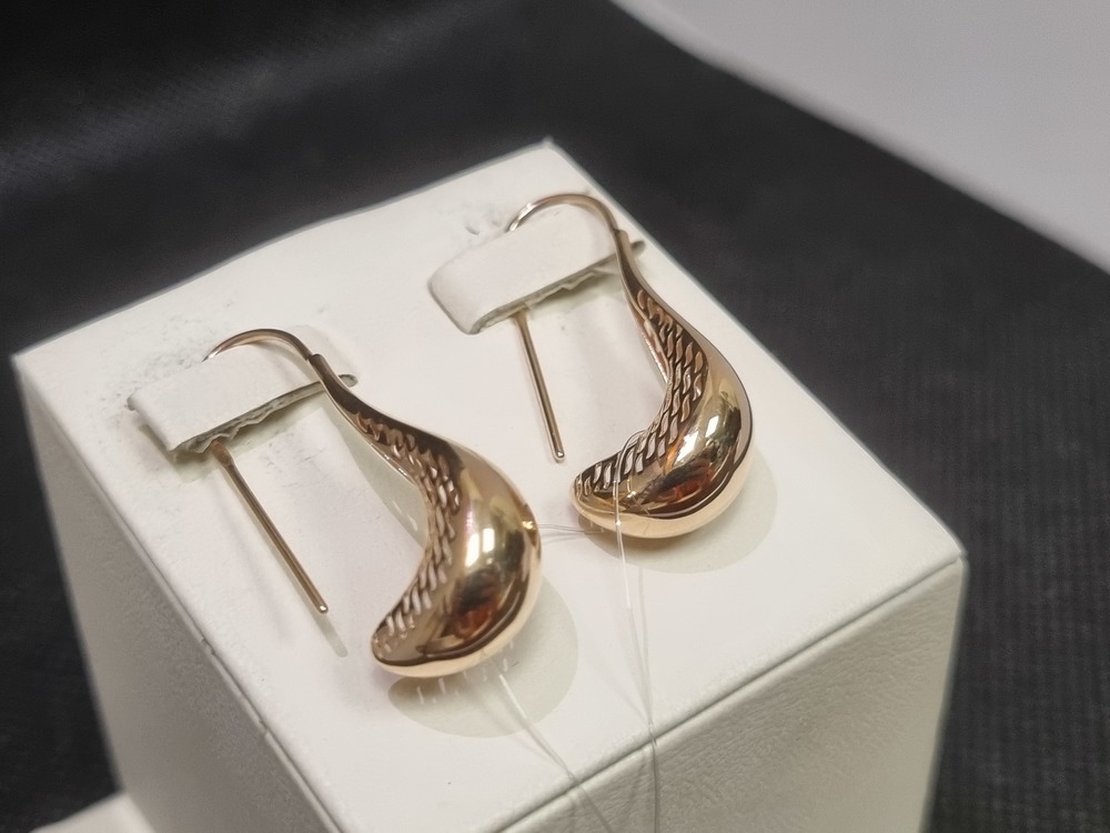 СЕРЬГИ ПЕТЕЛЬКА без камня (Au 585)