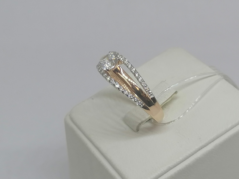 КОЛЬЦО С КАМНЯМИ (Au 585)