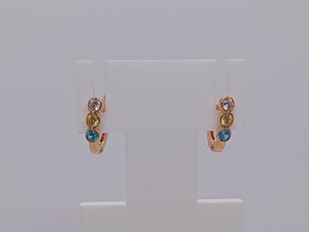 СКМИ585 СЕРЬГИ С КАМНЯМИ (Au 585)