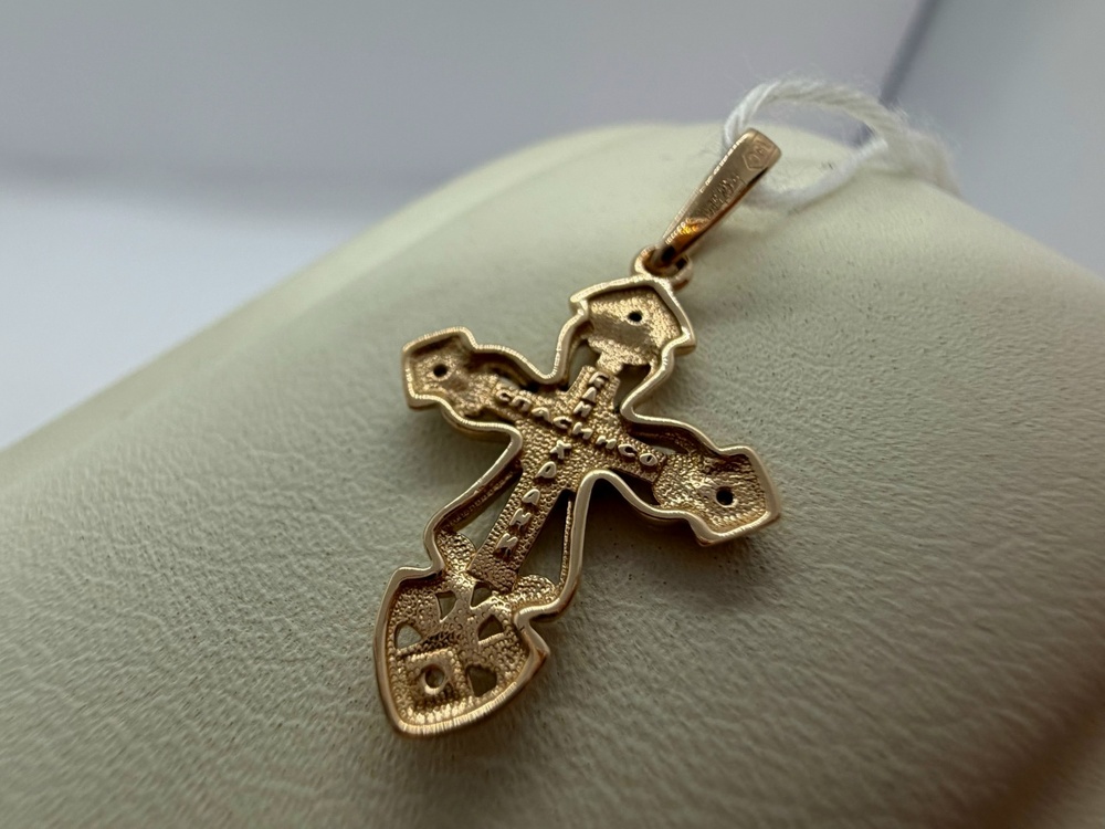 ПОДККИ585 ПОДВЕСКА КРЕСТ С КАМНЯМИ (Au 585)