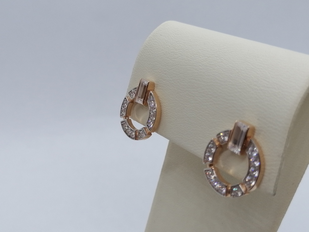 СЕРЬГИ ПУСЕТЫ с камнями (Au 585)