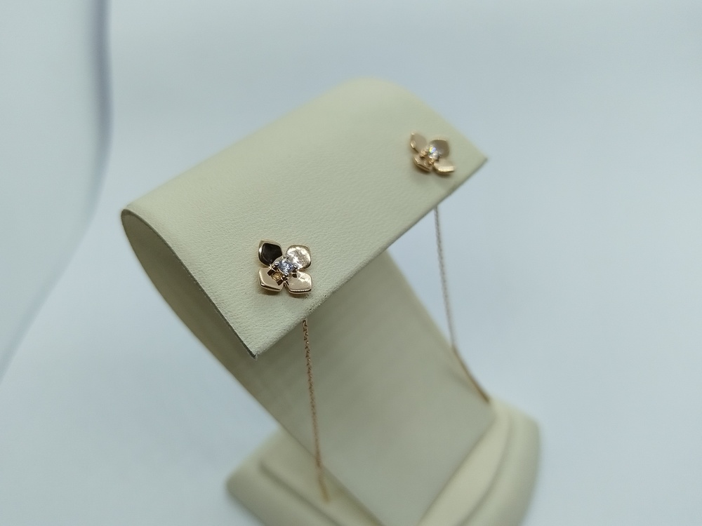 СЕРЬГИ ПРОДЕВКИ с камнем (Au 585)