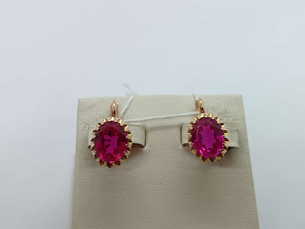 СКМ583 СЕРЬГИ С КАМНЕМ (Au 583)