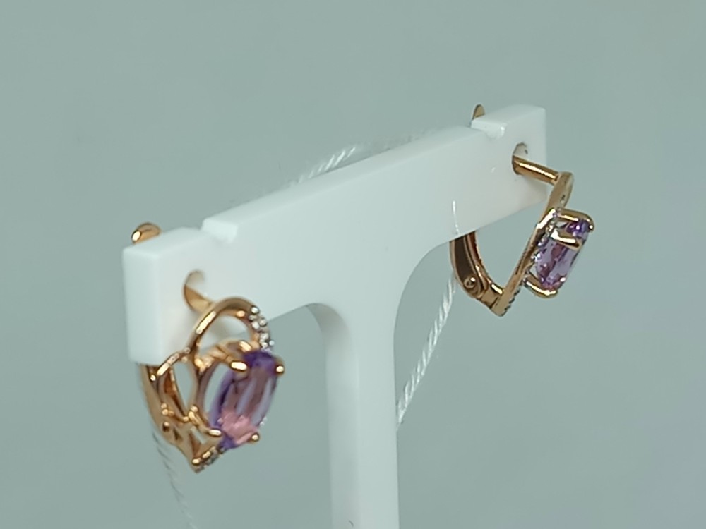 СКМИ585 СЕРЬГИ С КАМНЯМИ (Au 585)