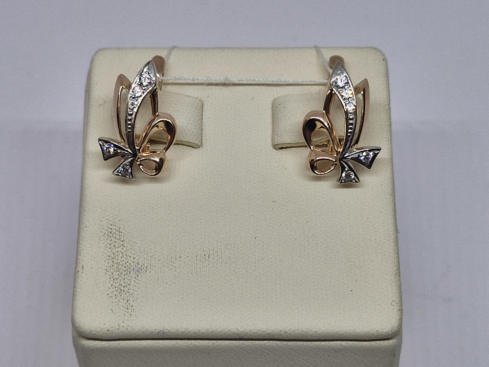 СКМИ585 СЕРЬГИ С КАМНЯМИ (Au 585)