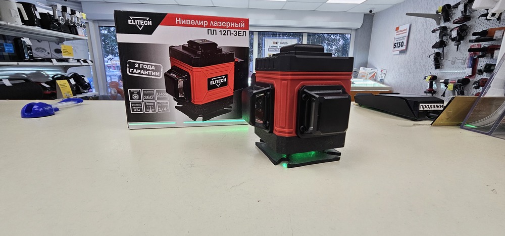Нивелир Elitech ПЛ 12Л ЗЕЛ