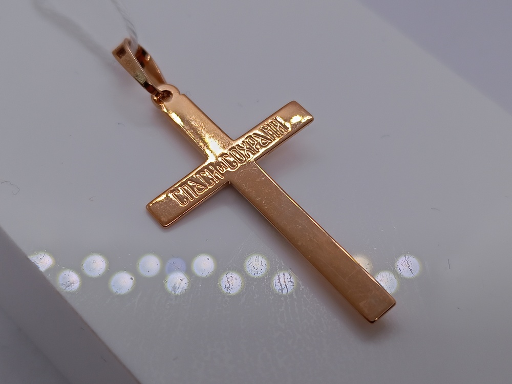 ПОДКБК585 ПОДВЕСКА КРЕСТ БЕЗ КАМНЯ (Au 585)