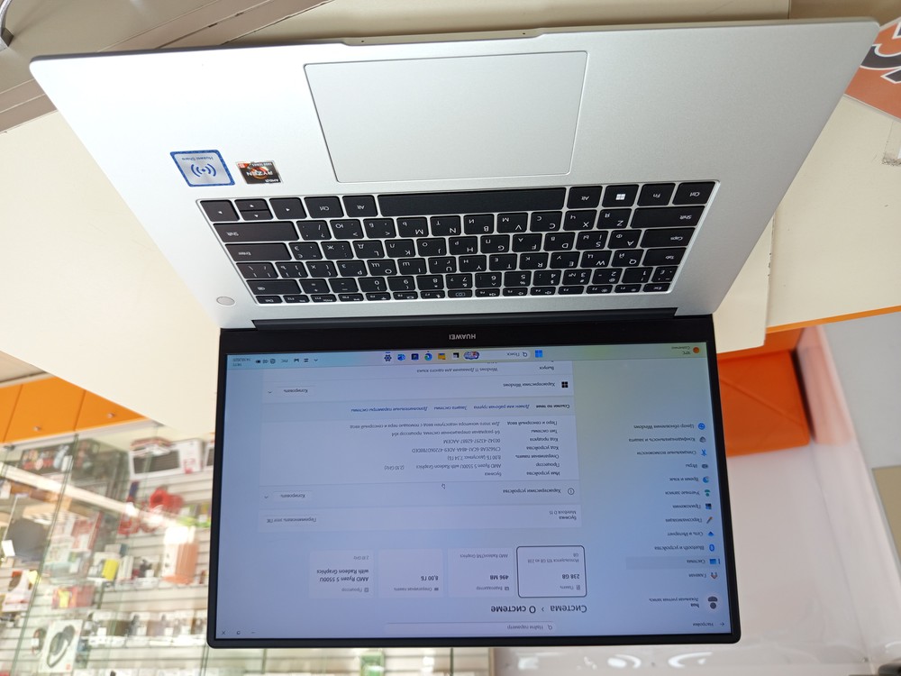 Ноутбук Huawei huawei; Ryzen 5-5500U, AMD Radeon (TM) Graphics, 8 Гб, Нет, 250 Гб