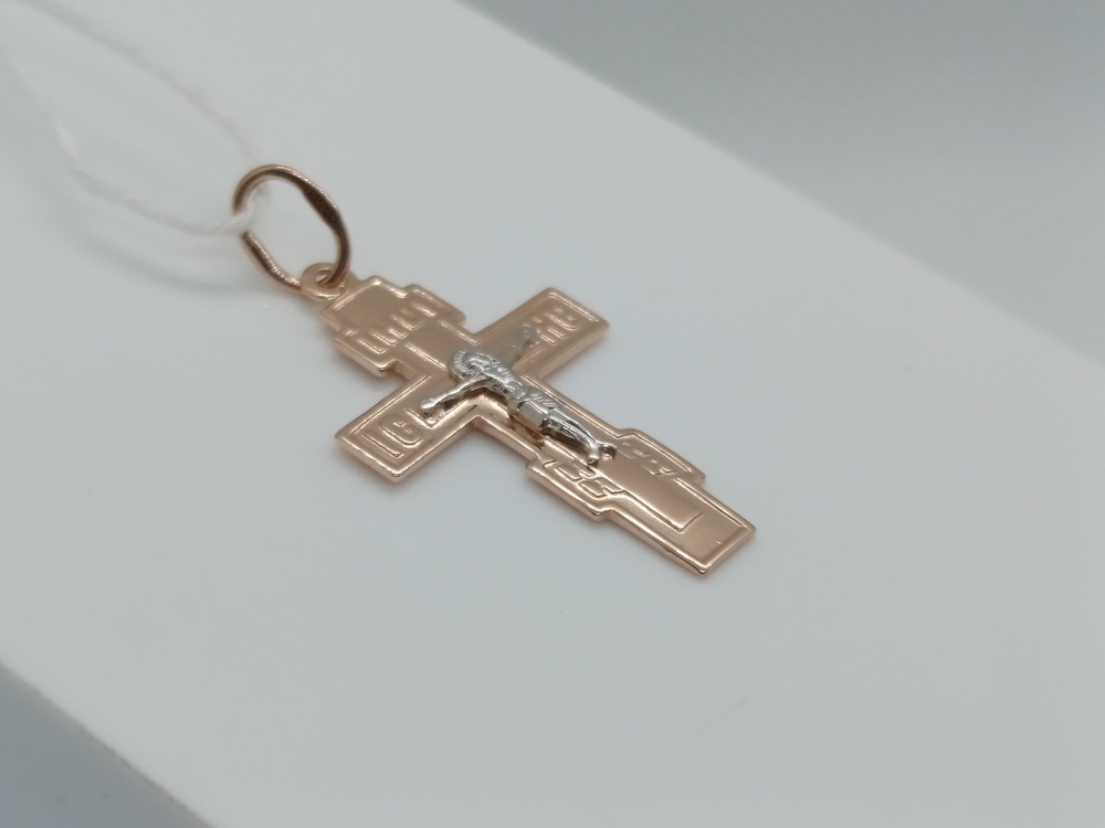 ПОДКБК585 ПОДВЕСКА КРЕСТ БЕЗ КАМНЯ (Au 585)