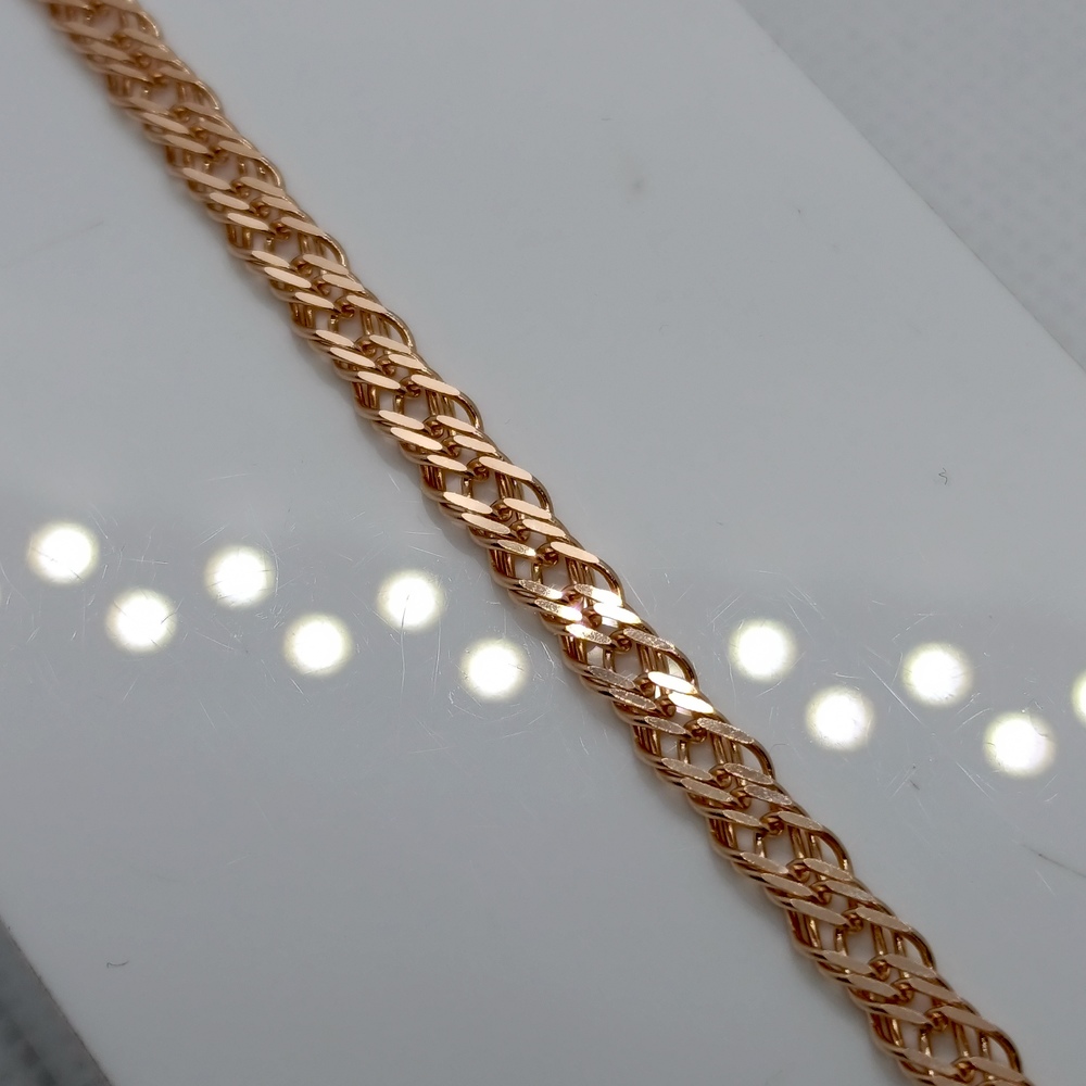 БРАСЛЕТ ПУСТОТЕЛЫЙ Ромб двойной (Au 585)