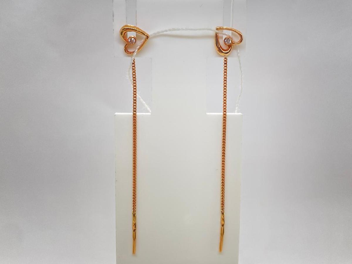 СЕРЬГИ ПРОДЕВКИ с камнем (Au 585)