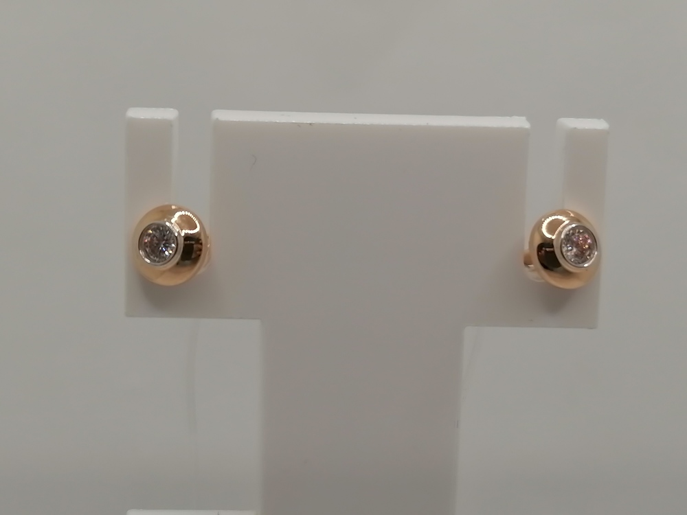 027998 СЕРЬГИ ПУСЕТЫ с камнем (Au 585)