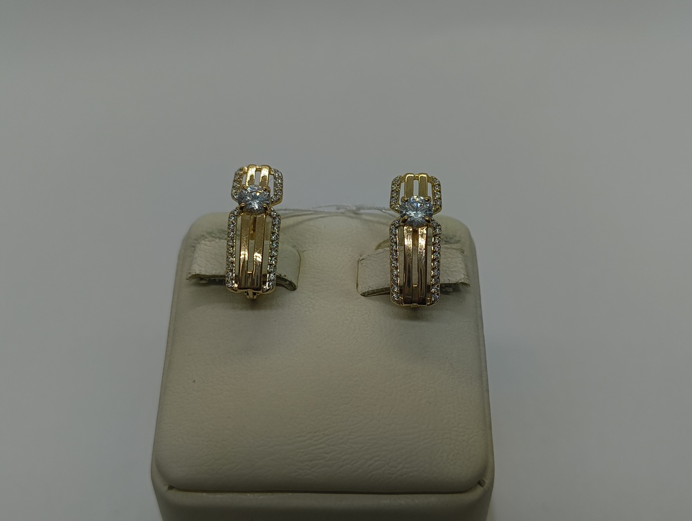 СКМИ585 СЕРЬГИ С КАМНЯМИ (Au 585)