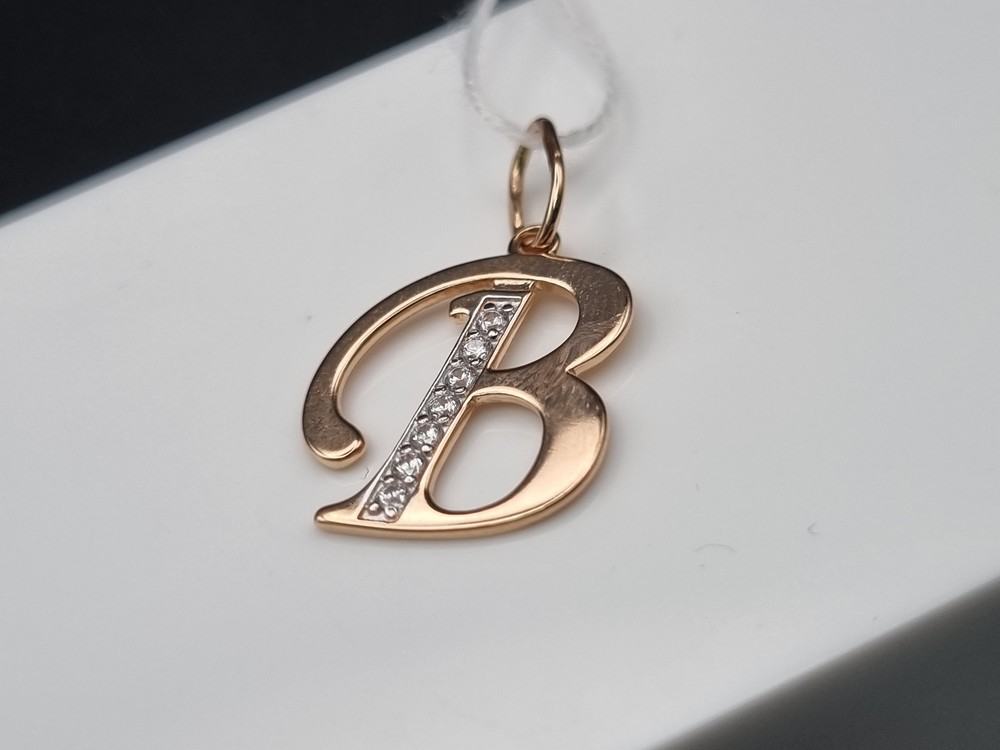 ПОДВЕСКА БУКВА В Au 585