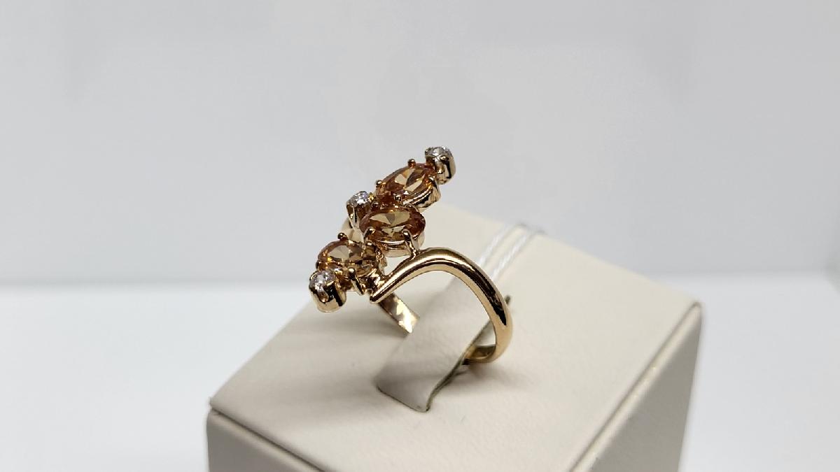 КОЛЬЦО С КАМНЯМИ (Au 585)