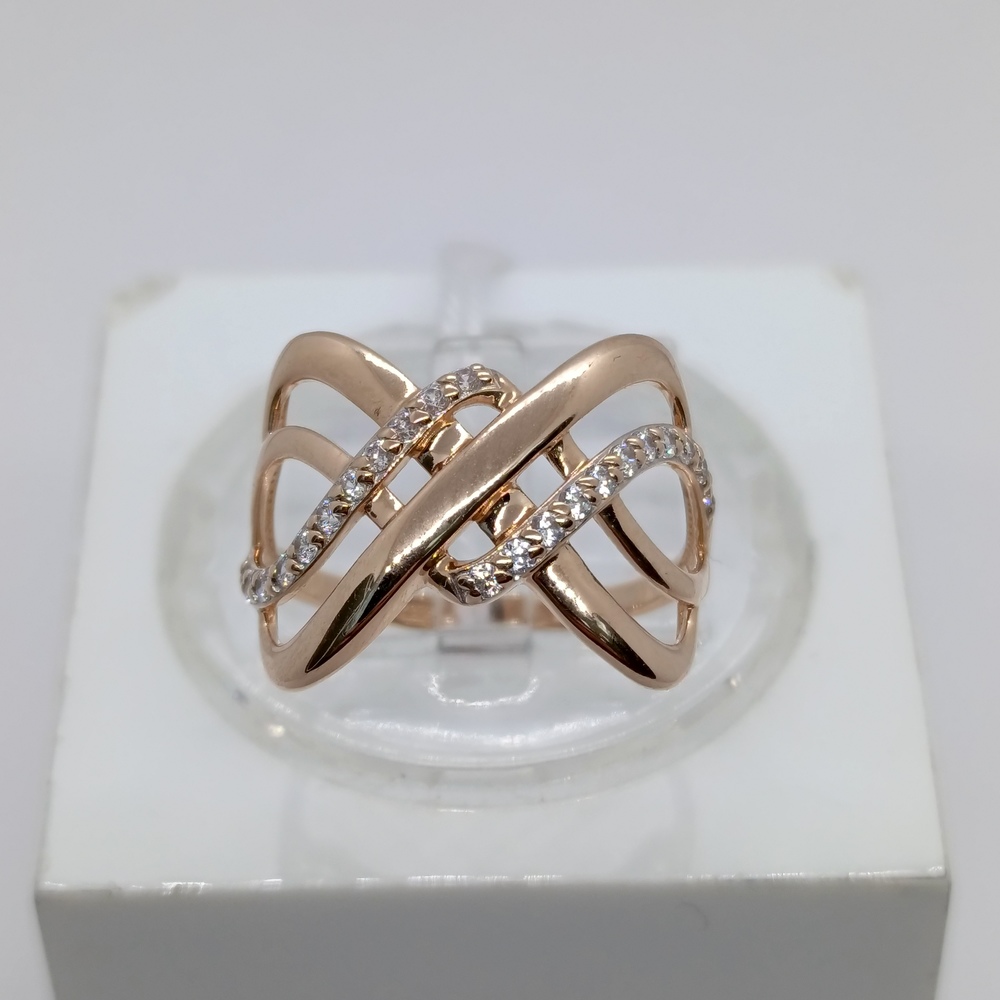 КОЛЬЦО С КАМНЯМИ (Au 585)