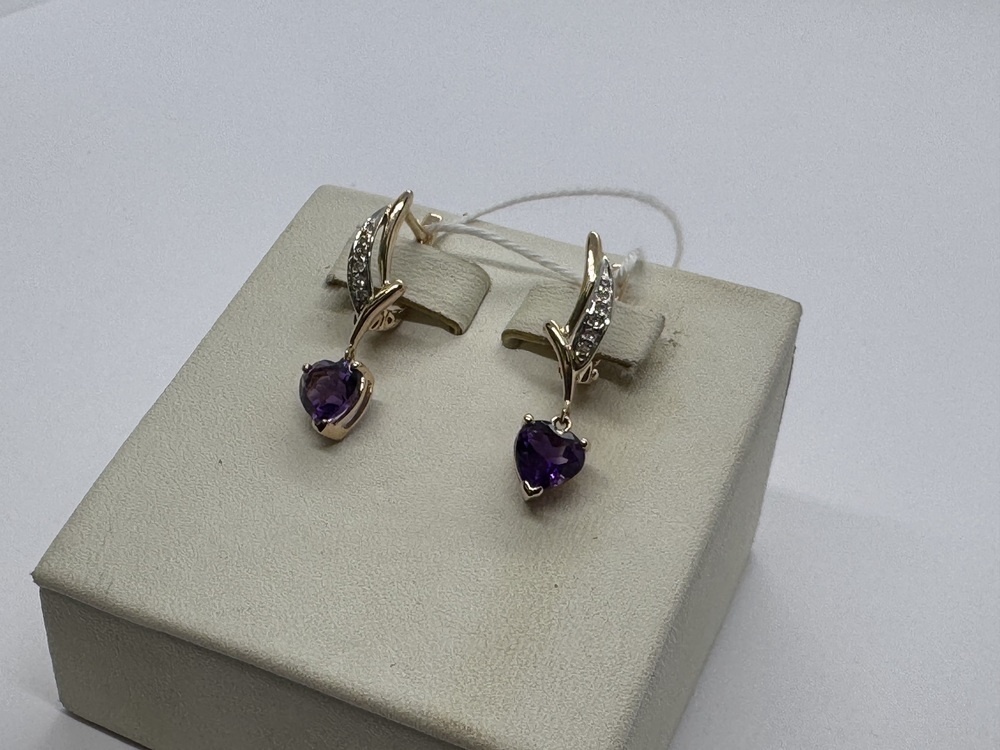 СКМИ585 СЕРЬГИ С КАМНЯМИ (Au 585)