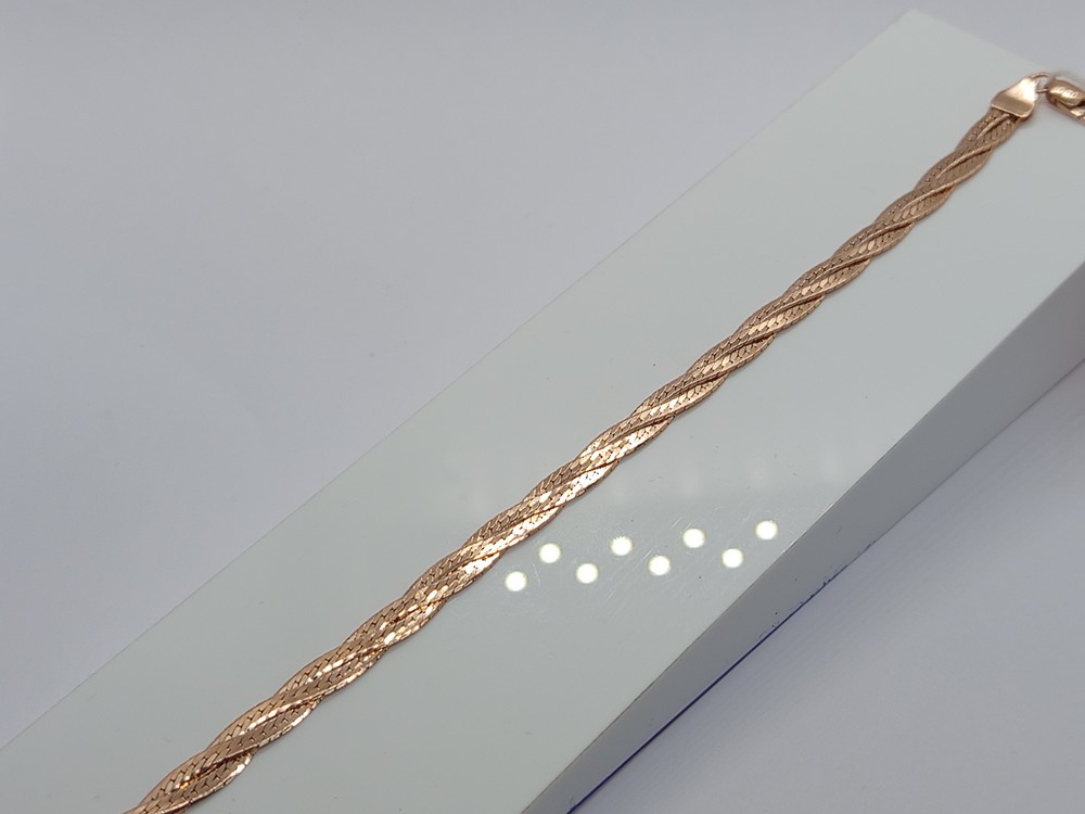 БРАСЛЕТ ПОЛНОВЕСНЫЙ Косичка(монреаль) Au 585