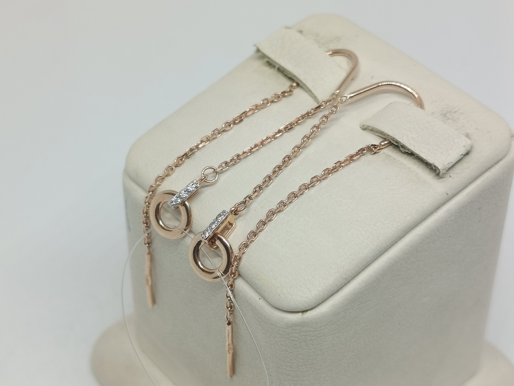 СЕРЬГИ ПРОДЕВКИ с камнями (Au 585)