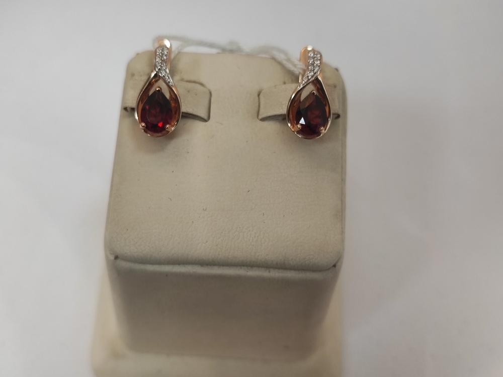 СКМИ585 СЕРЬГИ С КАМНЯМИ (Au 585)