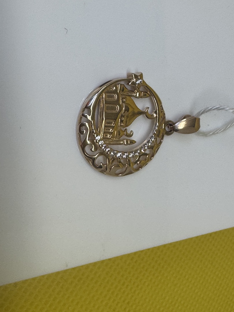 ПОДМКИ585 ПОДВЕСКА МЕЧЕТЬ С КАМНЯМИ (Au 585)