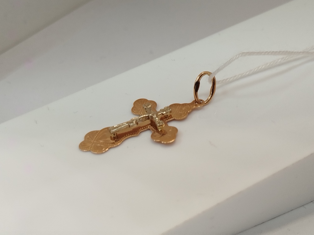 ПОДКБК585 ПОДВЕСКА КРЕСТ БЕЗ КАМНЯ (Au 585)