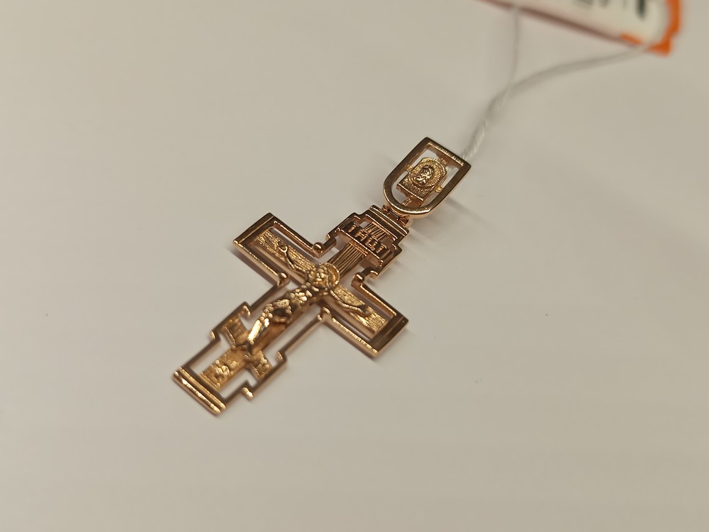 ПОДВЕСКА КРЕСТ БЕЗ КАМНЯ (Au 585)