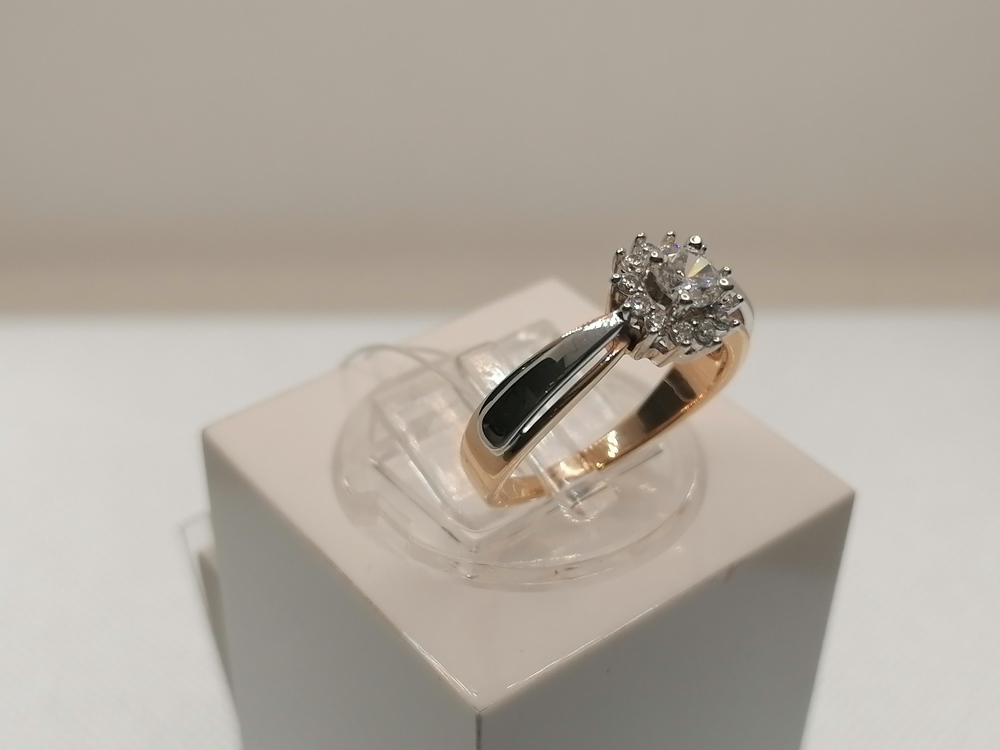 КОЛЬЦО С КАМНЯМИ (Au 585)