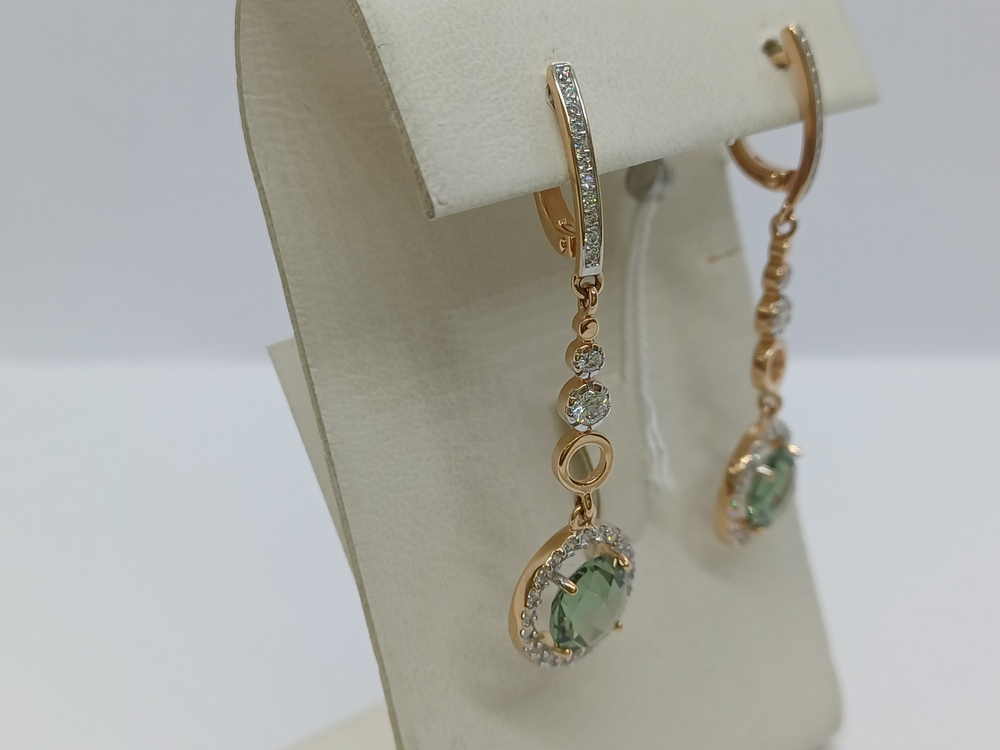 СКМИ585 СЕРЬГИ С КАМНЯМИ (Au 585)